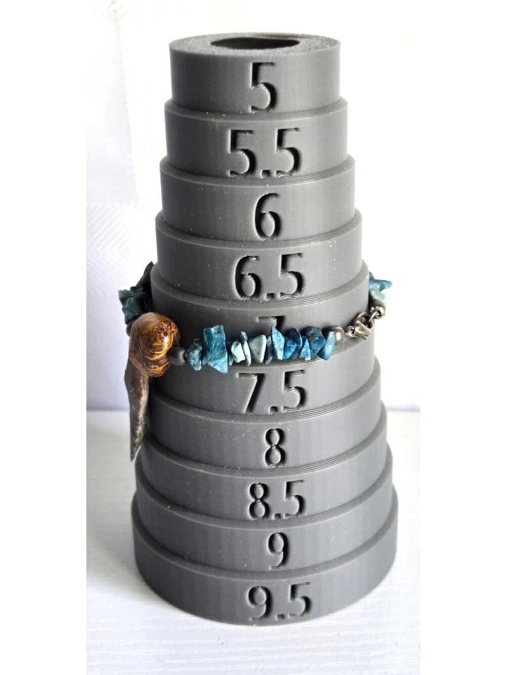 Mens Women Blue and Brown Stones 3 Arrowheads Bracelet Lobster Clasp 28 grams - Picture 8 of 9